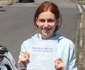 Geraldine with Driving test pass certificate